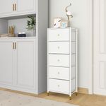 Organizador con 5 Gaveta Cuero Blanco