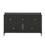 Organizador 5 Gavetas Cuero Negro