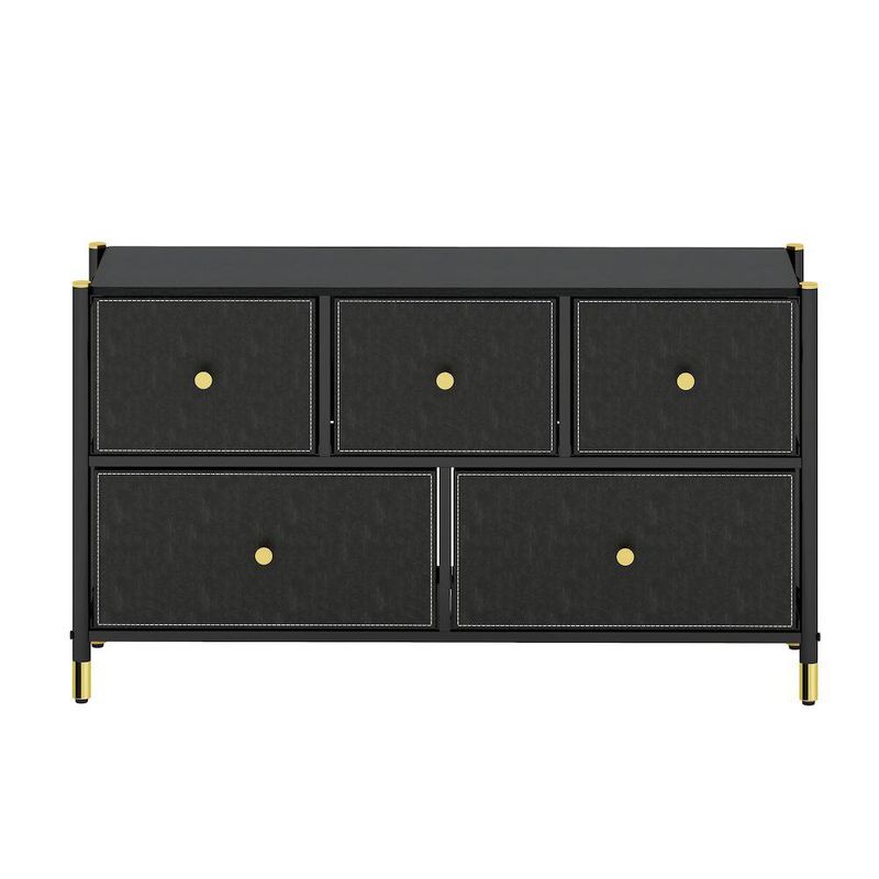Organizador 5 Gavetas Cuero Negro