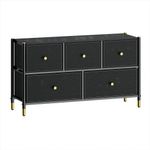Organizador 5 Gavetas Cuero Negro