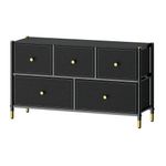 Organizador 5 Gavetas Cuero Negro