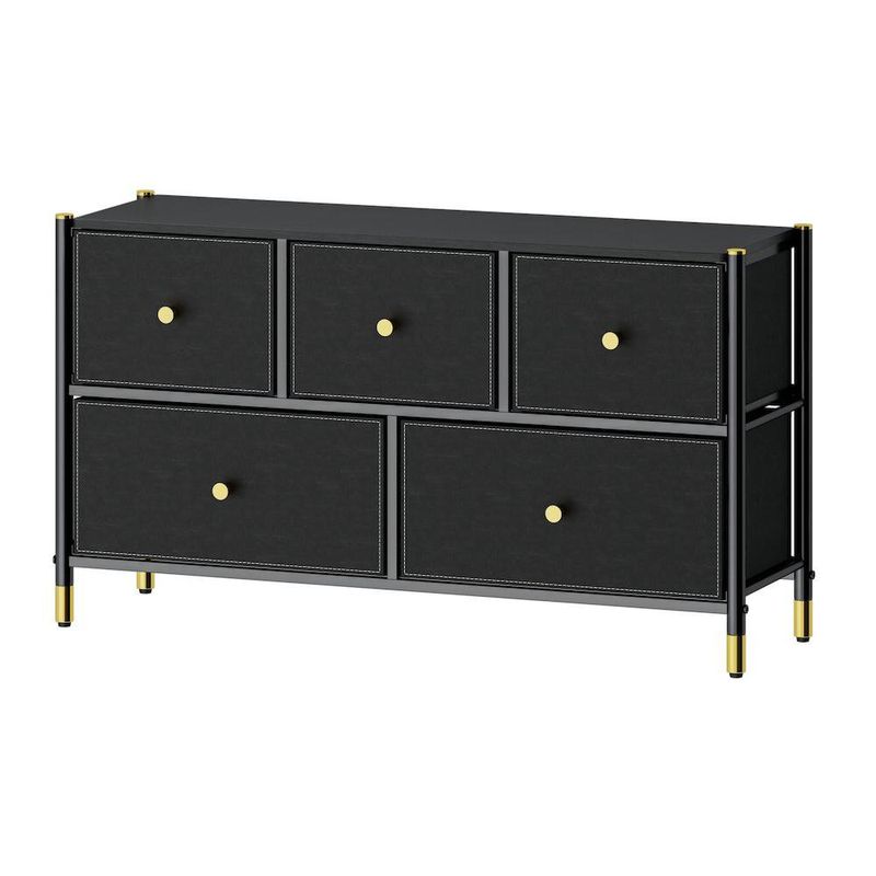 Organizador 5 Gavetas Cuero Negro