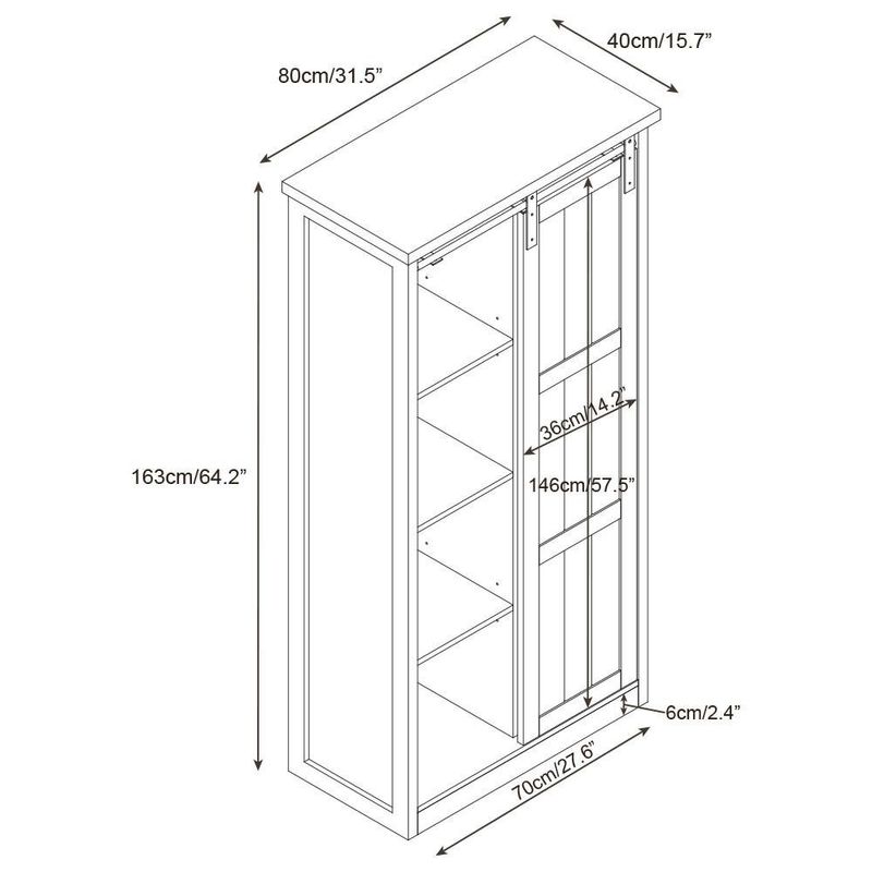 Mueble con 5 Niveles y Puerta Corrediza Fiore