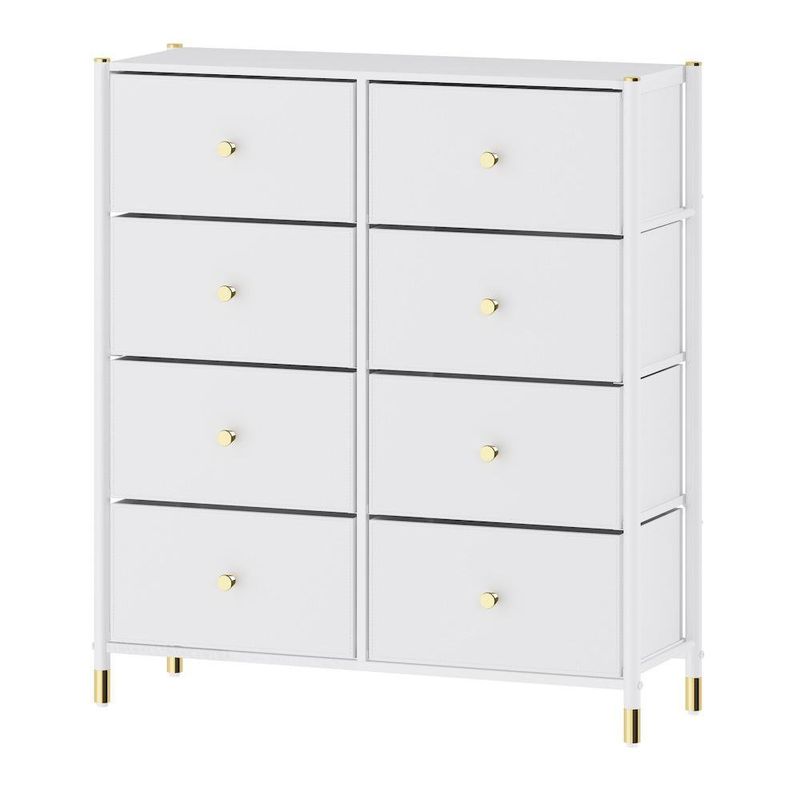Organizador con 8 Gavetas Cuero Blanco