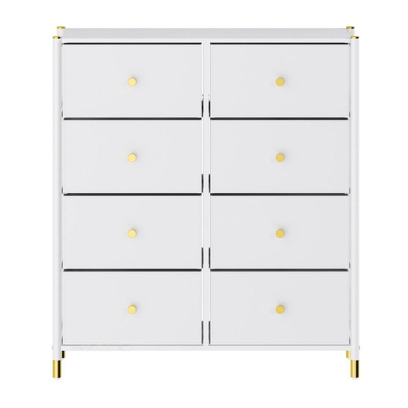 Organizador con 8 Gavetas Cuero Blanco
