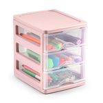 Organizador con 3 Gavetas Rosa