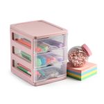 Organizador con 3 Gavetas Rosa
