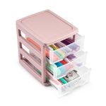 Organizador con 3 Gavetas Rosa
