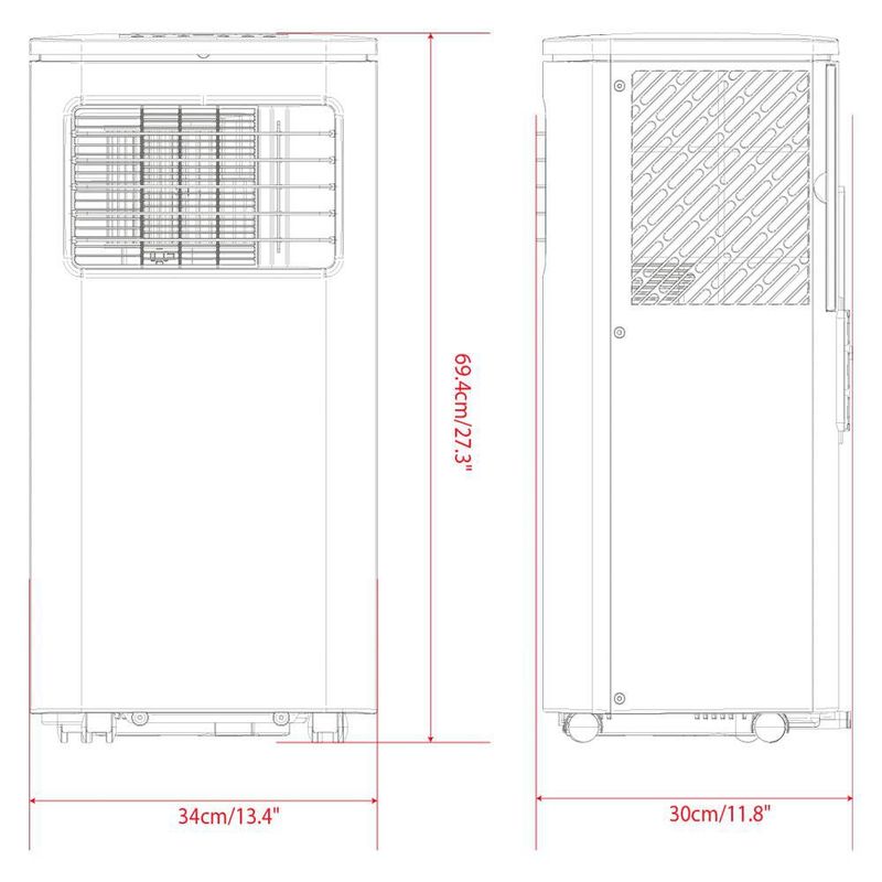 Aire Acondicionado Portátil con Control Digital y Salida de Aire Frontal de 8000 BTU