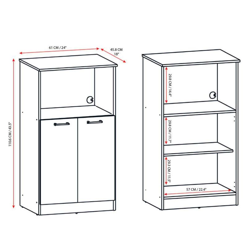 Mueble Multiusos Acabado Natural y Blanco