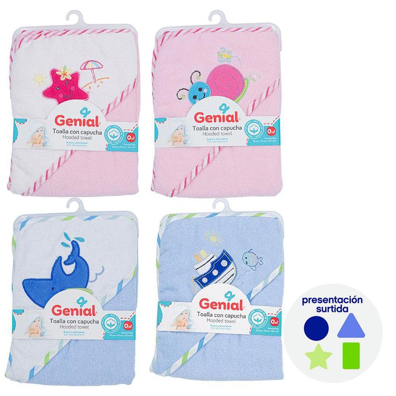 Toalla de Baño con Capucha Diseños Surtidos