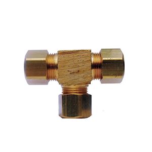 Accesorio en T de Compresión Latón Amarillo 1/4 X 1/4 Plg