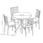 Juego de Comedor Redondo de 4 Sillas Café