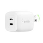 Cargador de Pared Doble USB-C Blanco de 45W