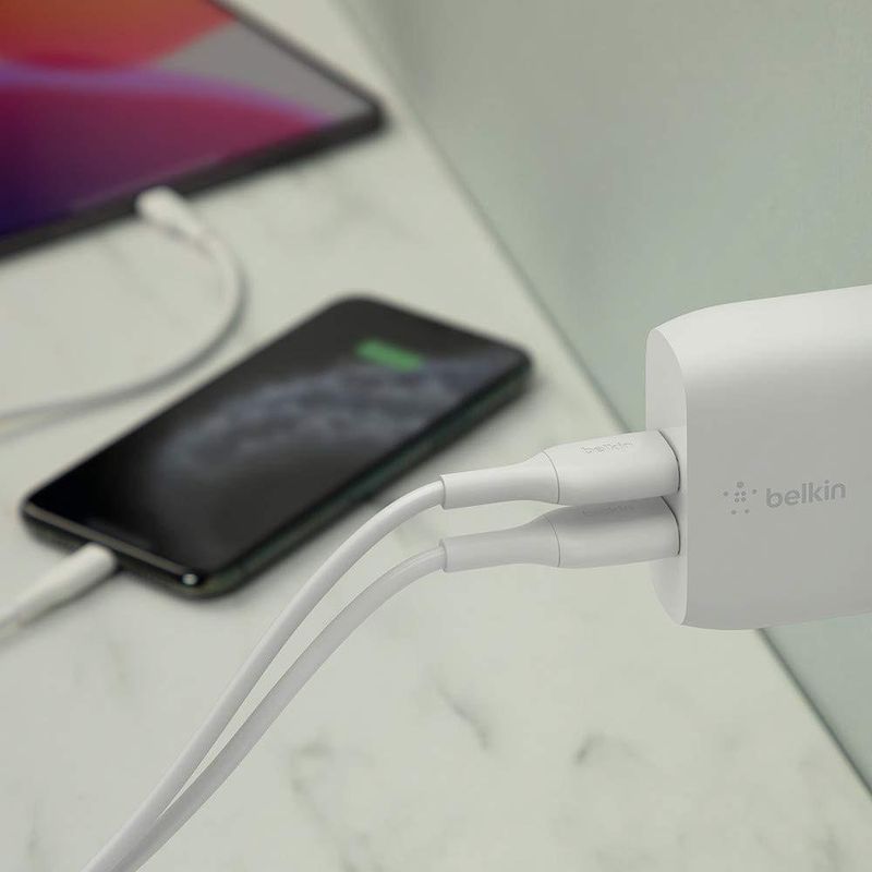 Cargador de Pared Doble USB-A con Cable Lightning a USB-A de 24W