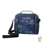 Lonchera Diseño Bicolor Azul Resaltador