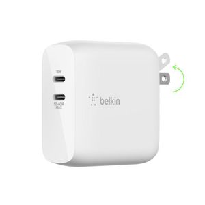 Cargador de Pared Gan con 2 Puertos USB-C Blanco 68W