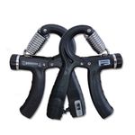 Par de Entrenadores Grip Ajustables con Contador de Resistencia 6 a 60 Kg Color Negro