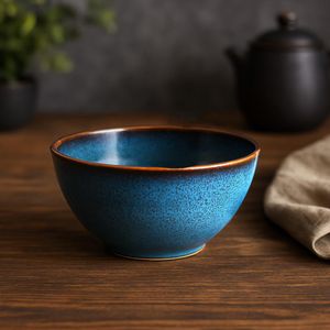 Plato de Cerámica Azul Tornasol