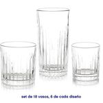 Set de 18 Vasos de Vidrio - Toscana