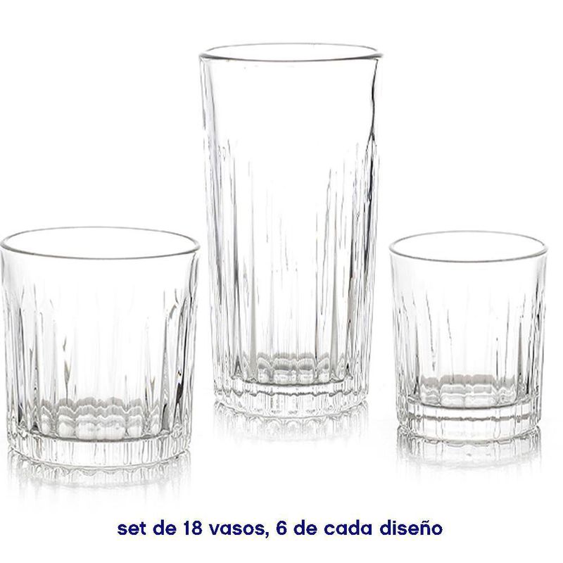 Set de 18 Vasos de Vidrio - Toscana