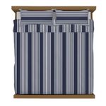 Set de Duvet con Rayas Verticales King Azul con Blanco
