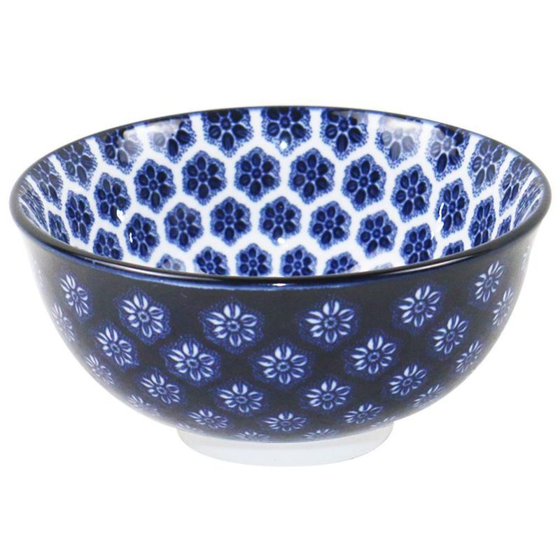 Set de 4 Bowls Diseño Flores Azules 4.5 Plg