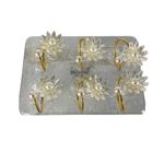 Anillo para Servilleta Diseño de Flor con Perlas