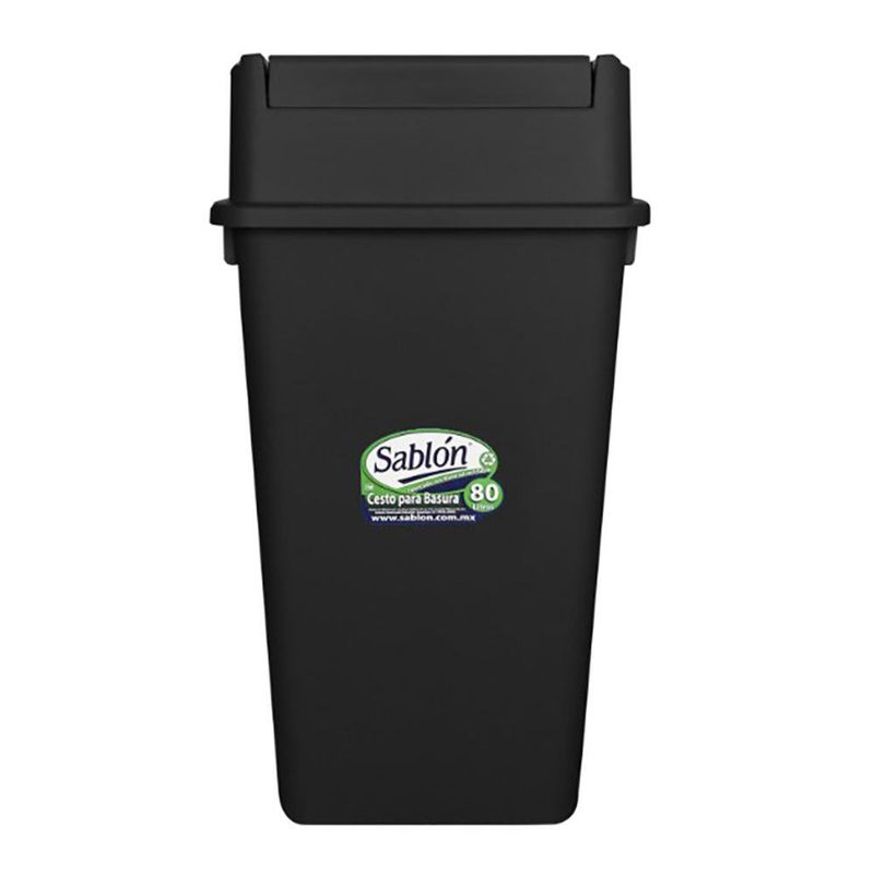 Cesto para Basura Balancín Frontal Color Negro 80 L