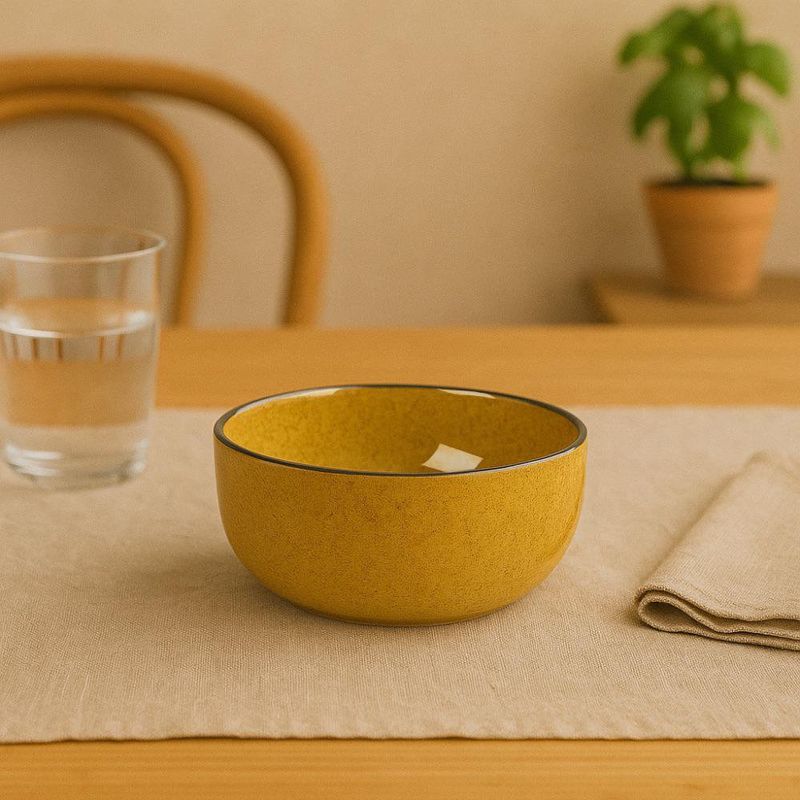 Plato Hondo de Cerámica Amarillo