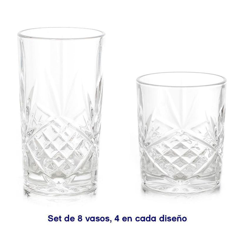 Set de 8 Vasos de Vidrio - Toscana