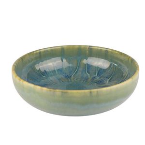 Plato Hondo Cerámico Esmaltado Verde