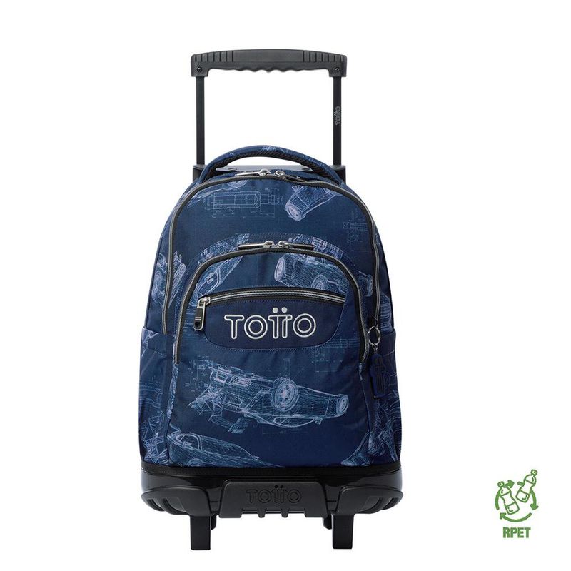 Mochila Ruedas Porta Pc Azul