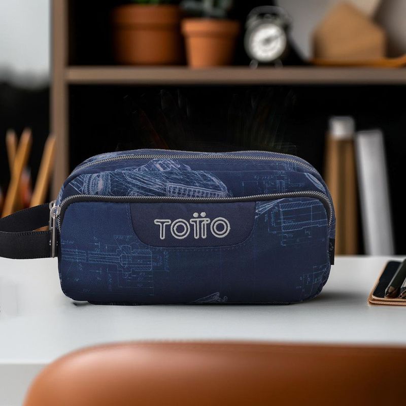 Estuche Multiuso Azul con Diseño