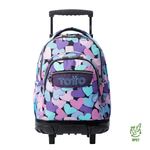 Mochila Ruedas Porta Pc Diseño de Corazones