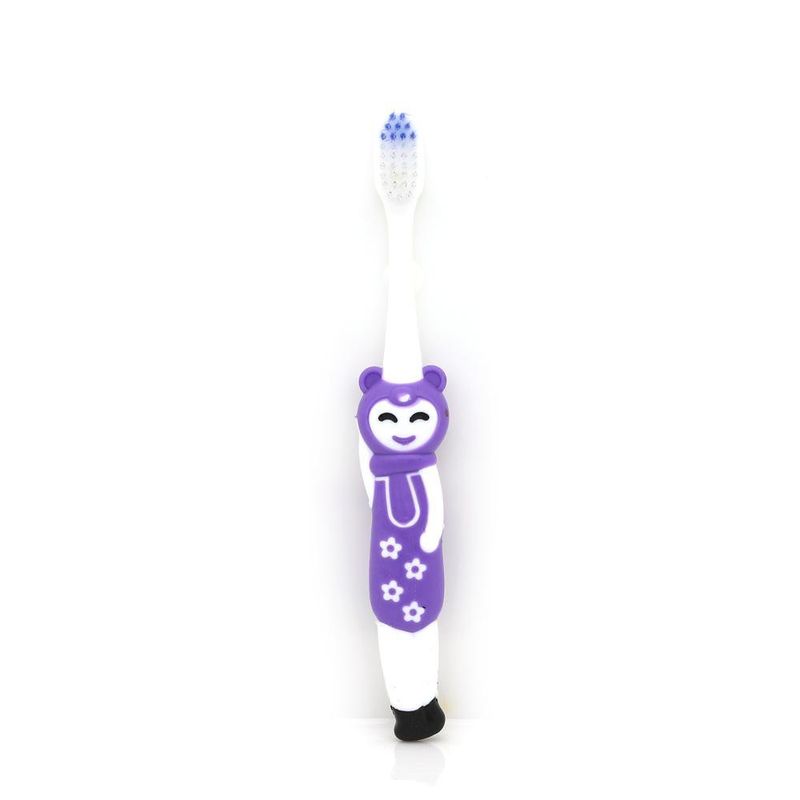 Cepillo Dental Infantil Morado con Juguete de Muñeca