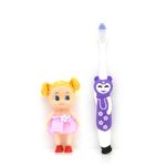 Cepillo Dental Infantil Morado con Juguete de Muñeca