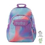 Mochila Juvenil Porta Pc Acuarela Glitter Aqua