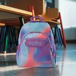 Mochila Juvenil Porta Pc Acuarela Glitter Aqua