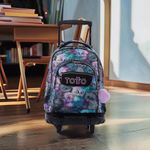 Mochila Ruedas Porta Pc Diseño Gatos