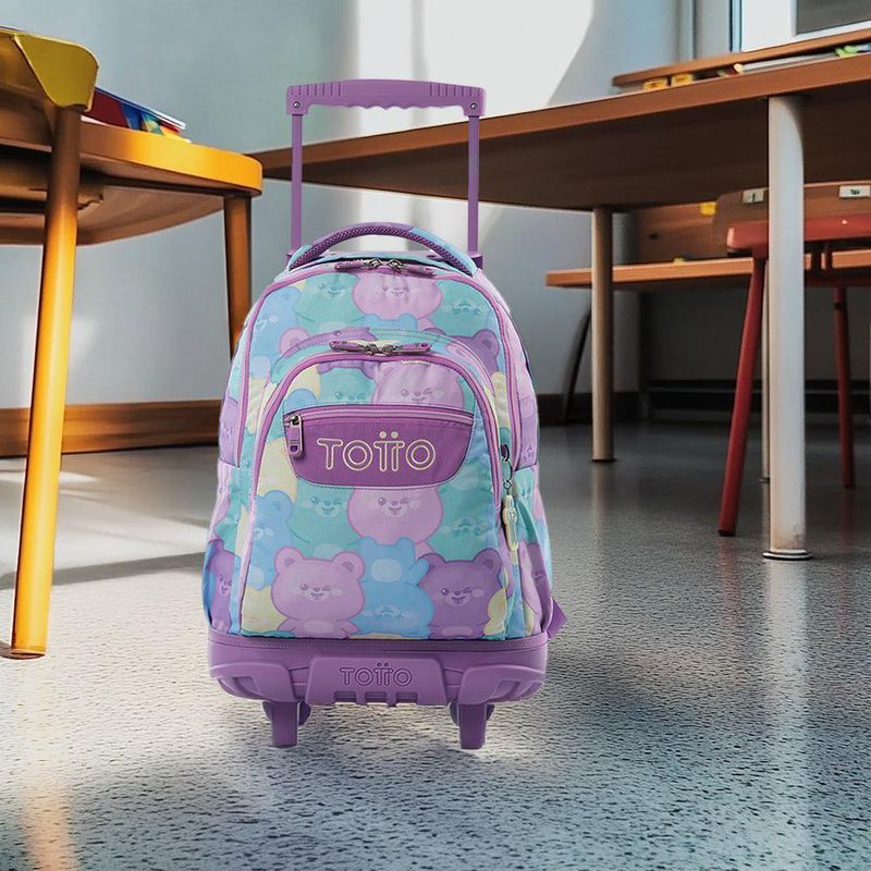 Mochila Ruedas Porta Pc Diseño de Osos