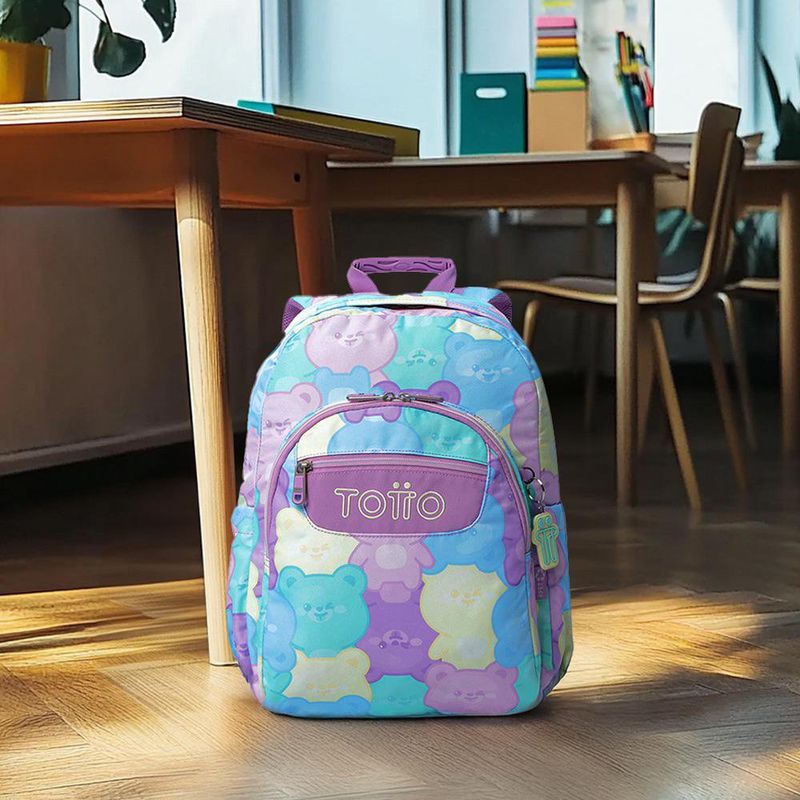 Mochila Juvenil Porta Pc Acuarela Diseño Ositos