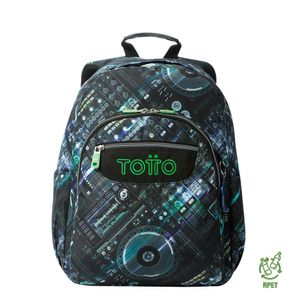 Mochila Juvenil Porta PC Acuarela Diseño Disco