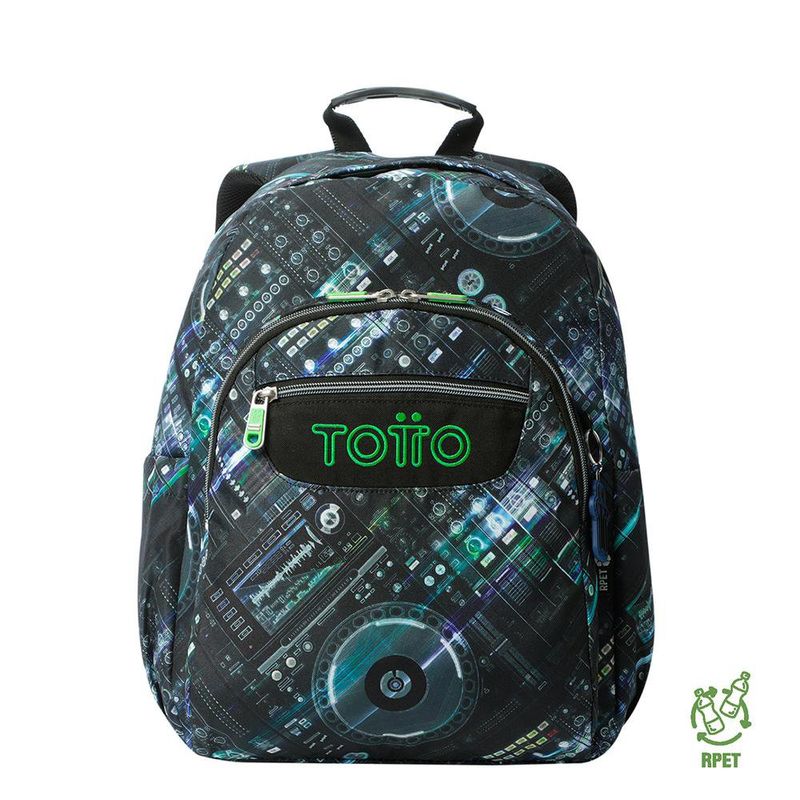 Mochila Juvenil Porta PC Acuarela Diseño Disco