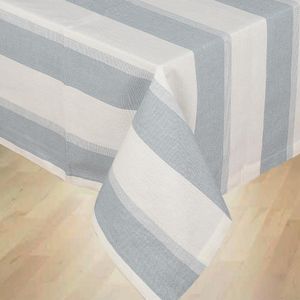 Mantel Rectangular a Rayas Azul y Blanco