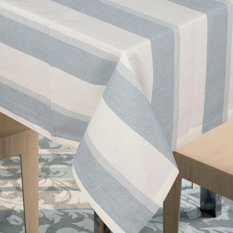 Mantel Rectangular a Rayas Azul y Blanco