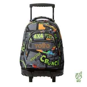 Mochila Ruedas Porta PC Diseño Monster Truck