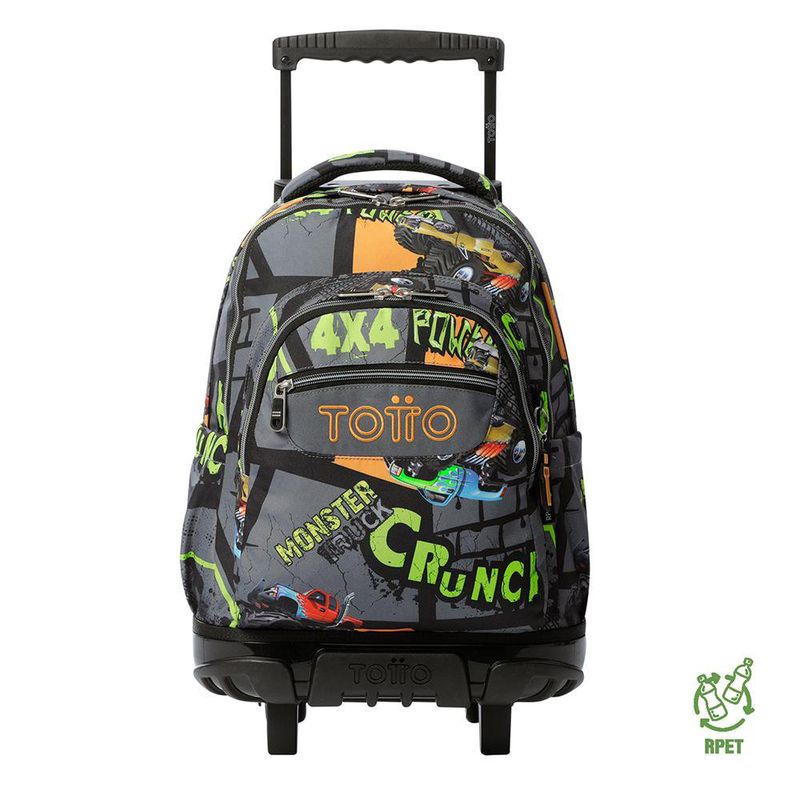 Mochila Ruedas Porta PC Diseño Monster Truck