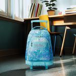 Mochila Ruedas Celeste Porta Pc