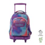 Mochila Ruedas Porta PC Bicolor Rosado